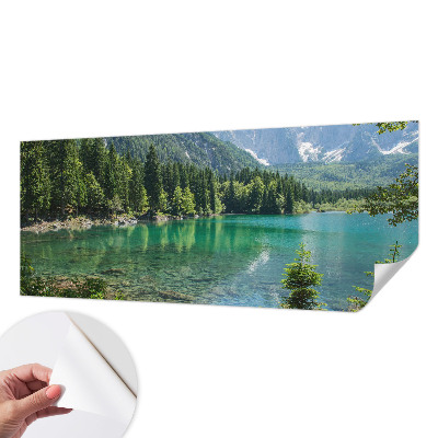 Mural de pared con estampado hermoso con motivo de lago en tonos verdes