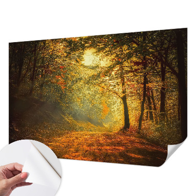 Papel mural texturado decorativo con motivo de paisaje otoñal