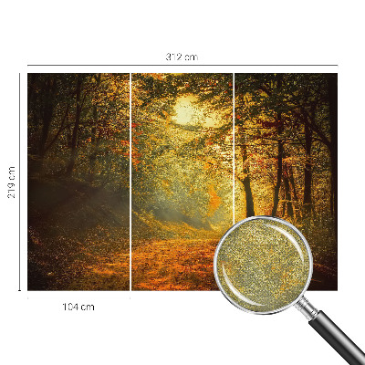 Papel mural texturado decorativo con motivo de paisaje otoñal