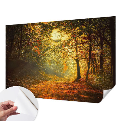 Papel mural texturado decorativo con motivo de paisaje otoñal
