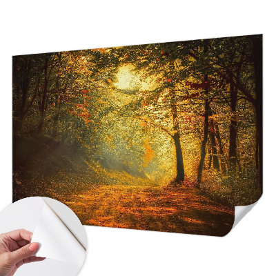 Papel mural texturado decorativo con motivo de paisaje otoñal