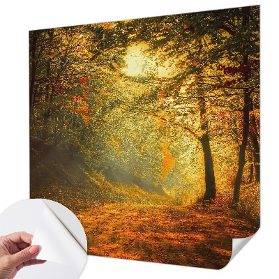 Papel mural texturado decorativo con motivo de paisaje otoñal