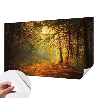 Papel mural texturado decorativo con motivo de paisaje otoñal