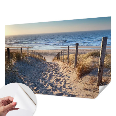 Fotomural decorativo para cabecero de cama con diseño de sendero de playa