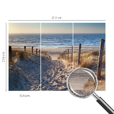 Fotomural decorativo para cabecero de cama con diseño de sendero de playa