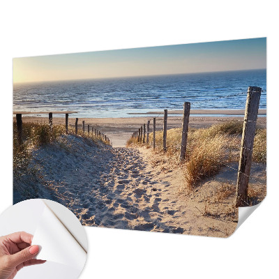 Fotomural decorativo para cabecero de cama con diseño de sendero de playa
