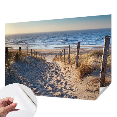 Fotomural decorativo para cabecero de cama con diseño de sendero de playa
