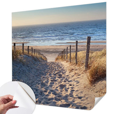Fotomural decorativo para cabecero de cama con diseño de sendero de playa