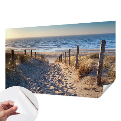 Fotomural decorativo para cabecero de cama con diseño de sendero de playa