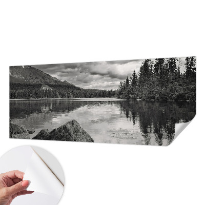 Papel mural texturado decorativo con motivo de panorama de montaña