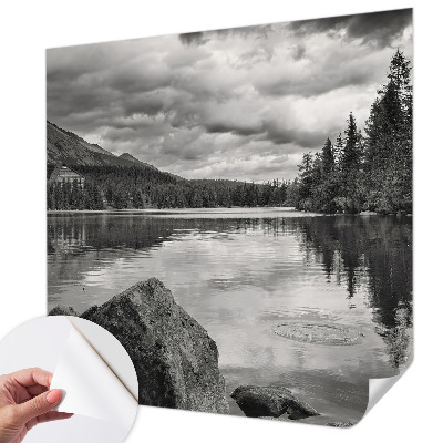 Papel mural texturado decorativo con motivo de panorama de montaña