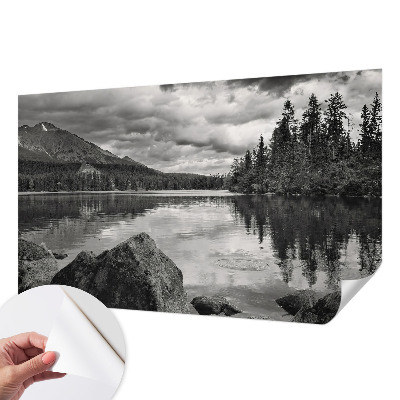 Papel mural texturado decorativo con motivo de panorama de montaña