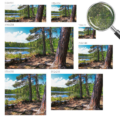 Mural de pared con estampado hermoso paisaje forestal