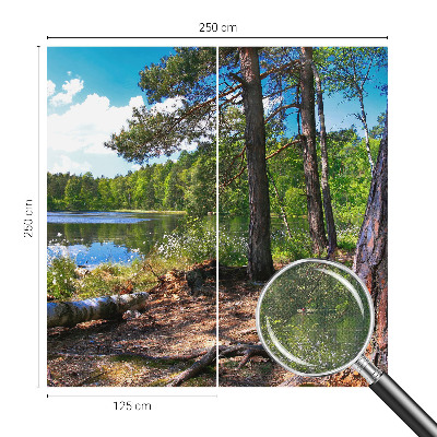 Mural de pared con estampado hermoso paisaje forestal