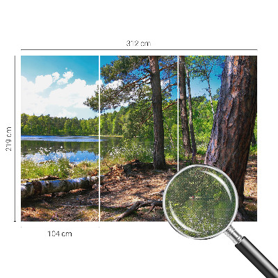 Mural de pared con estampado hermoso paisaje forestal