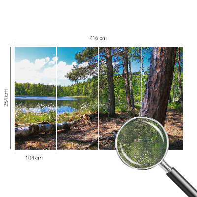 Mural de pared con estampado hermoso paisaje forestal