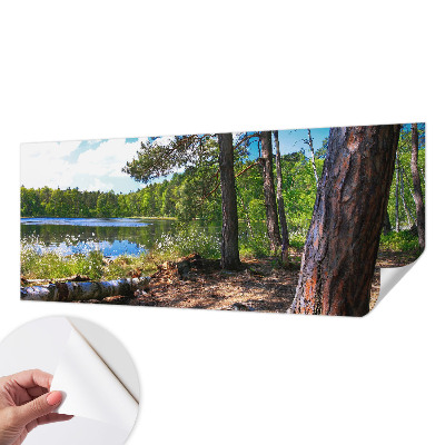 Mural de pared con estampado hermoso paisaje forestal