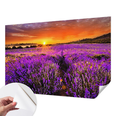 Mural de pared con estampado hermoso con motivo de atardecer en tonos lavanda