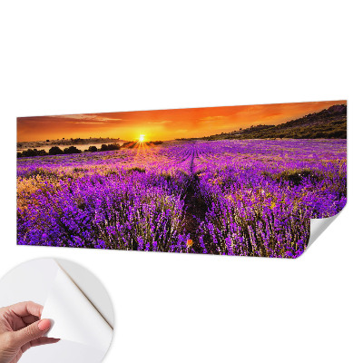Mural de pared con estampado hermoso con motivo de atardecer en tonos lavanda