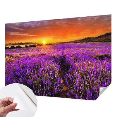 Mural de pared con estampado hermoso con motivo de atardecer en tonos lavanda