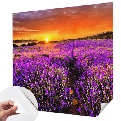 Mural de pared con estampado hermoso con motivo de atardecer en tonos lavanda