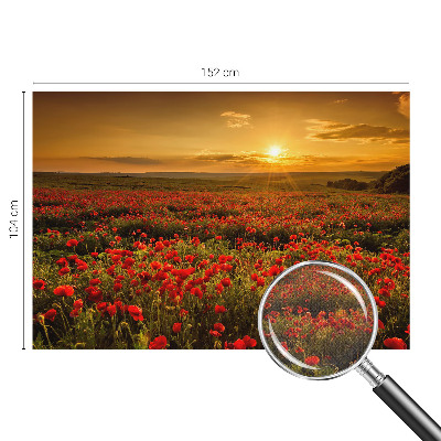 Fotomural decorativo para cabecero de cama con diseño de campo de amapolas