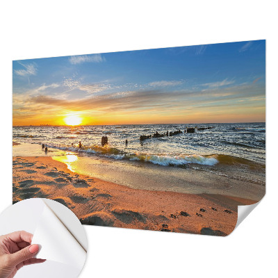 Papel mural con patrón decorativo con diseño 'Atardecer en la playa'