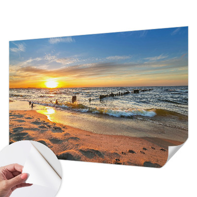 Papel mural con patrón decorativo con diseño 'Atardecer en la playa'