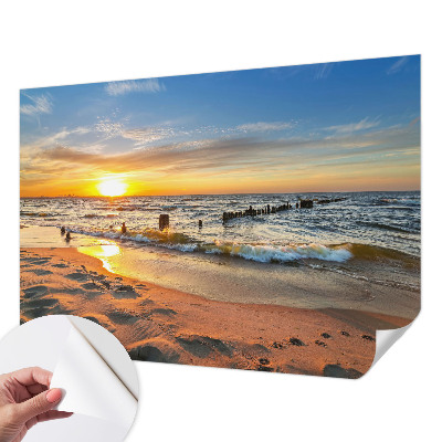 Papel mural con patrón decorativo con diseño 'Atardecer en la playa'