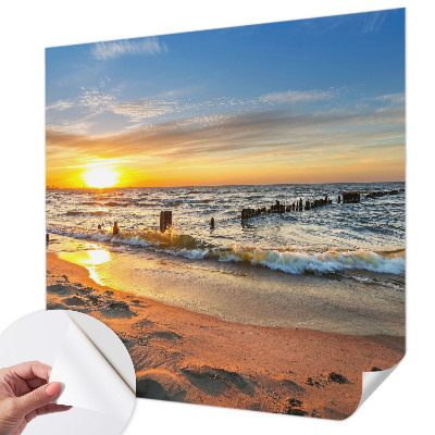 Papel mural con patrón decorativo con diseño 'Atardecer en la playa'