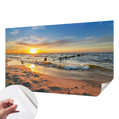 Papel mural con patrón decorativo con diseño 'Atardecer en la playa'