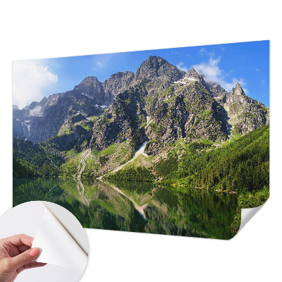 Mural de pared con estampado hermoso con un motivo de montañas pintorescas