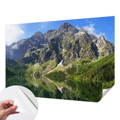 Mural de pared con estampado hermoso con un motivo de montañas pintorescas
