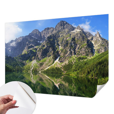 Mural de pared con estampado hermoso con un motivo de montañas pintorescas