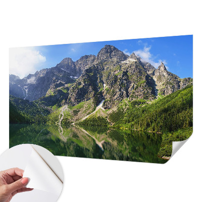 Mural de pared con estampado hermoso con un motivo de montañas pintorescas