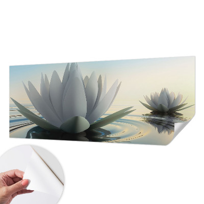 Fotomural decorativo para cabecero de cama con motivo de nenúfares