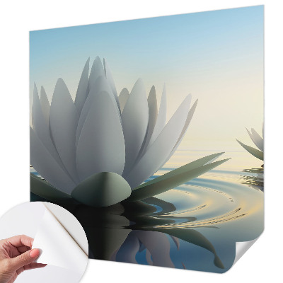 Fotomural decorativo para cabecero de cama con motivo de nenúfares