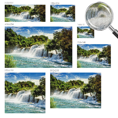 Fotomural decorativo para cabecero de cama con el motivo de una impresionante cascada