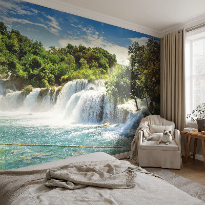 Fotomural decorativo para cabecero de cama Una impresionante cascada