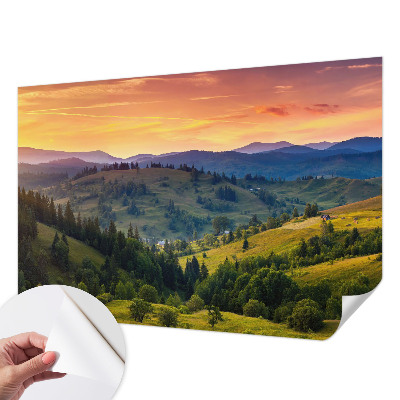 Papel mural texturado decorativo con diseño de paisaje de montaña