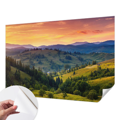Papel mural texturado decorativo con diseño de paisaje de montaña