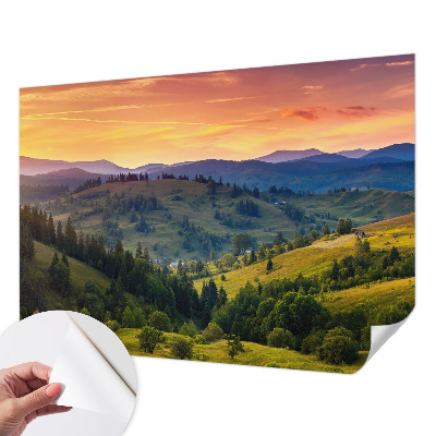Papel mural texturado decorativo con diseño de paisaje de montaña