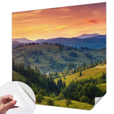 Papel mural texturado decorativo con diseño de paisaje de montaña