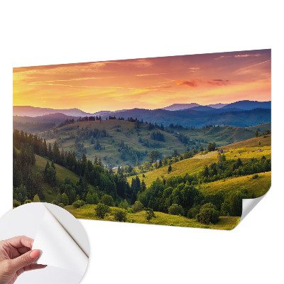 Papel mural texturado decorativo con diseño de paisaje de montaña