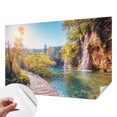 Papel mural con patrón decorativo con paisaje natural