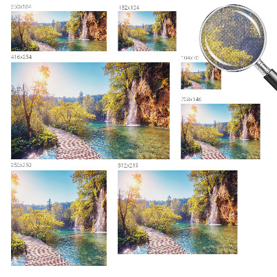 Papel mural con patrón decorativo con paisaje natural