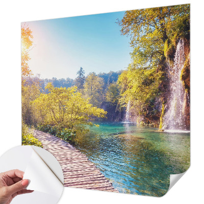 Papel mural con patrón decorativo con paisaje natural