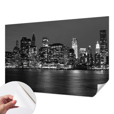 Papel mural con patrón decorativo con diseño Metrópolis nocturna