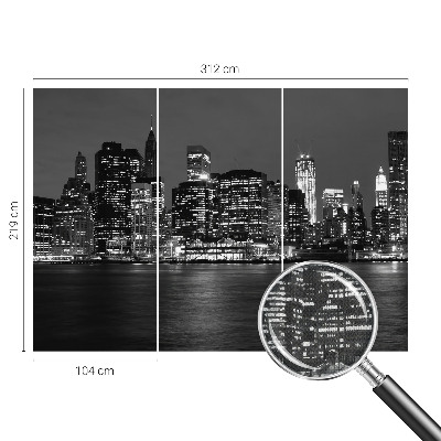 Papel mural con patrón decorativo Metrópolis nocturna