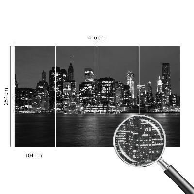 Papel mural con patrón decorativo Metrópolis nocturna